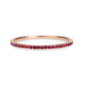18K Gold Stretch Ruby Tennis Bracelet, 2.25-8.58 Carats