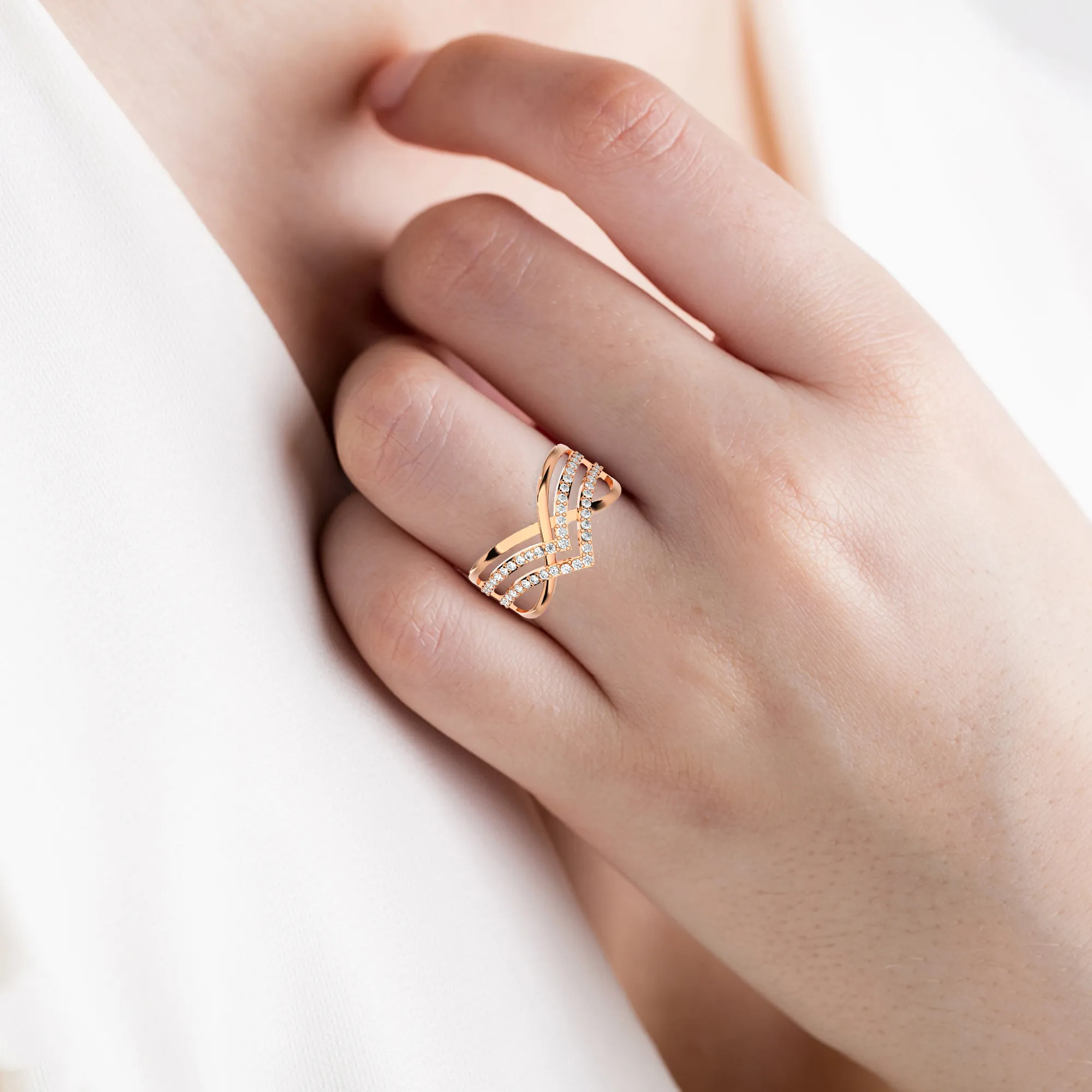 3/8 ctw Round Lab Grown Diamond Ring