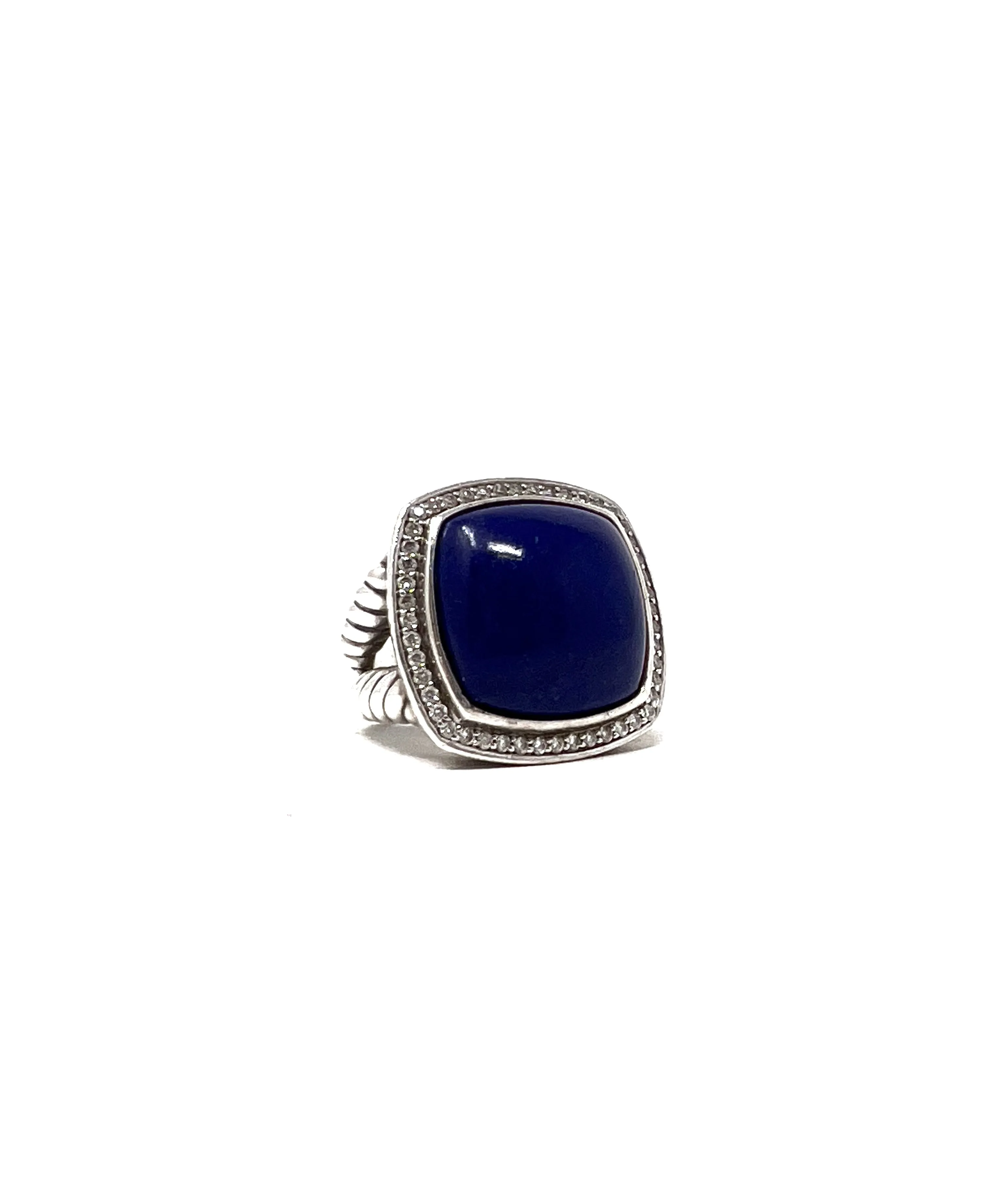 David Yurman 'Albion' Lapis & Diamond SS Cocktail Ring