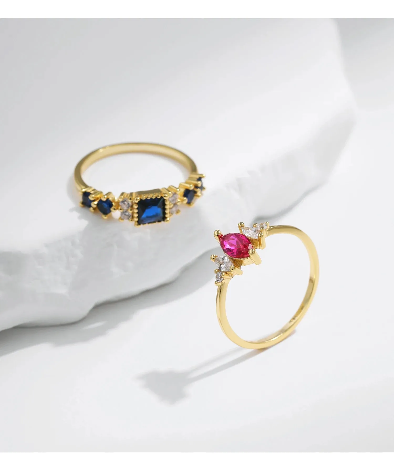Rainbow Stackable Gold Ring